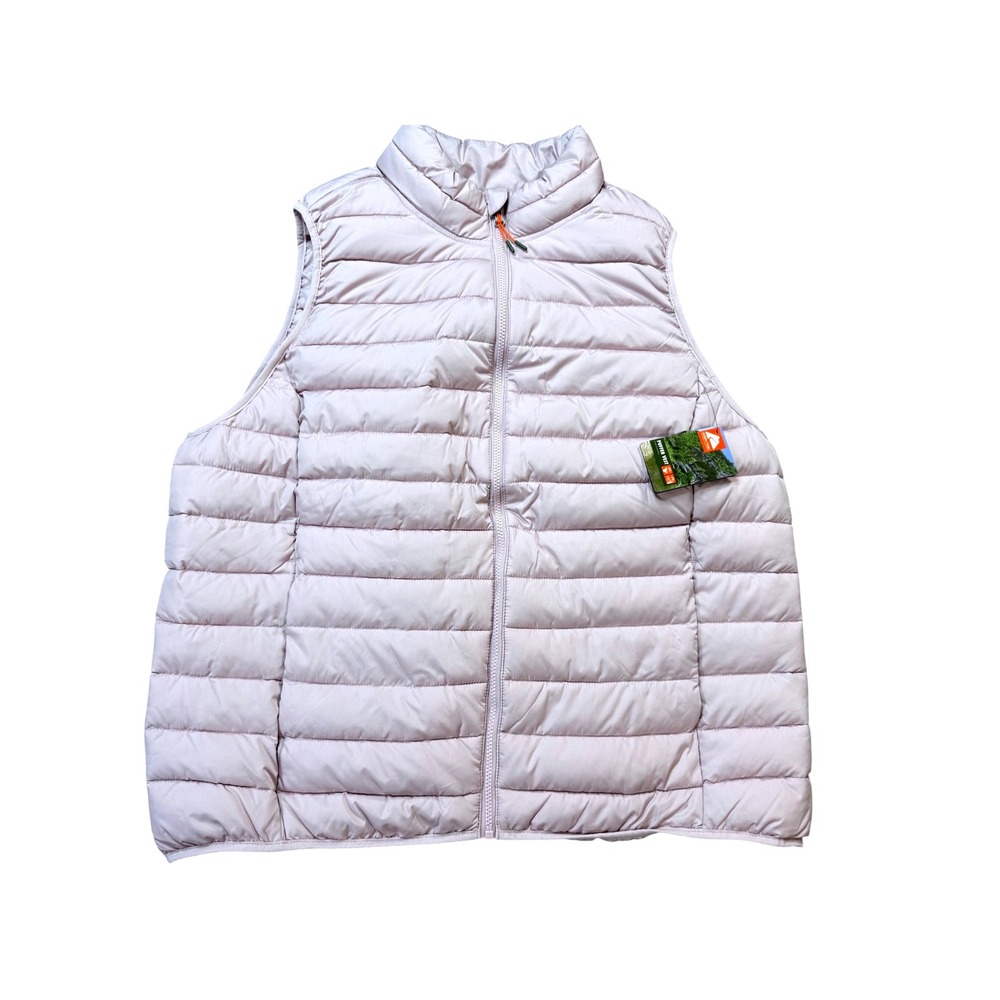 Ozark Trail Puffer Vest Womens 1X Mauve Dream NWT Recycled Quilted Full Zip